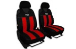 Koszulki na przednie fotele GT (eko-skóra) czarno-czerwone