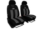 Koszulki na przednie fotele GT (eko-skóra) czarno-popielate