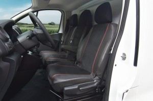 Opel Vivaro (od 2014-2020) Pokrowce dedykowane KING (eko-skóra + eko-alkantara)