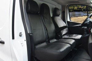 Opel Vivaro (2014-2020) Pokrowce dedykowane MEISTER (czarna eko-skóra)