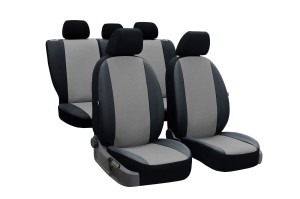 Fiat Fiorino - Pokrowce samochodowe skóra oddychająca PERLINE - czarno-szare