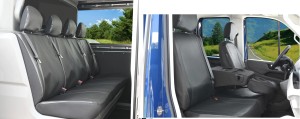 Volkswagen Crafter BUS (oparcie ze stolikiem od 2017-) Pokrowce Eko-skóra