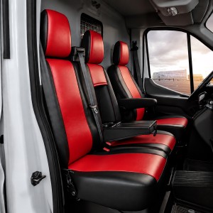 Ford Transit (3 miejsca od 2014- / od 2020-) Pokrowce RED eko skóra
