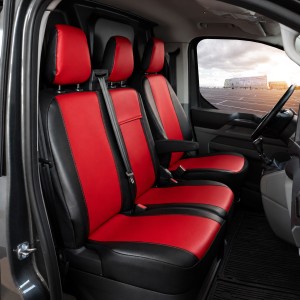Ford Tourneo Custom (1. rząd od 2024-) Pokrowce RED Eko skóra